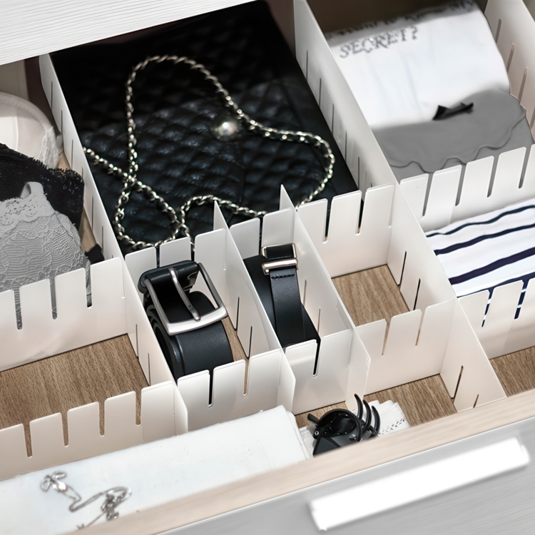 Lådavdelare, 8 st, DIVIDER ORGANIZER, 40 x H 8 cm, Vita