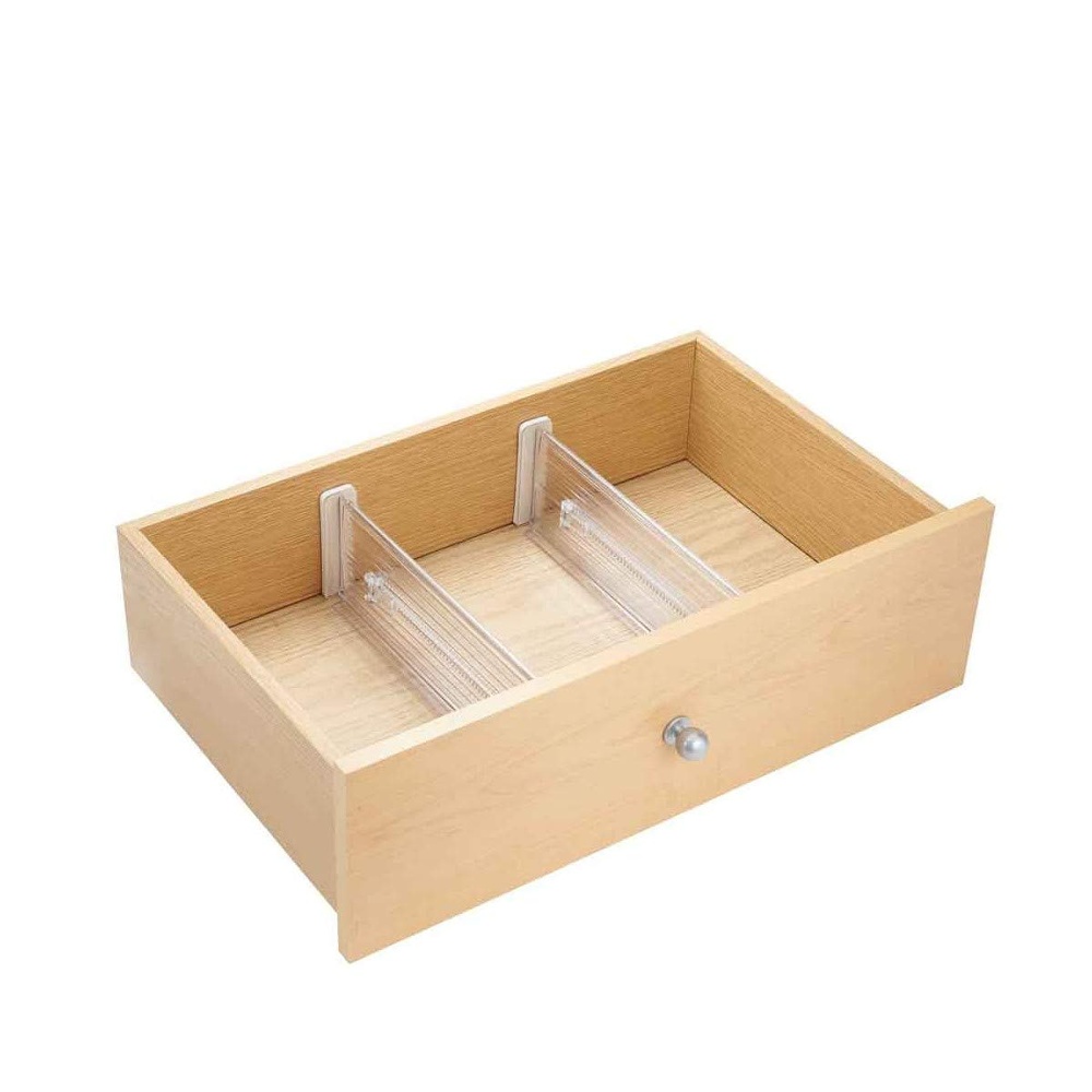 Lådavdelare, Anpassningsbara, Höga, 2 st, ADJUSTABLE DRAWER DIVIDERS, 33,7 - 51,4 x H 10,2 cm, Transparent
