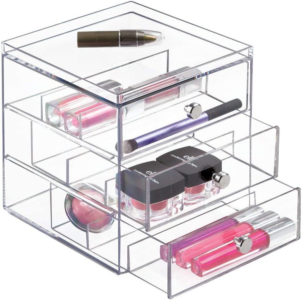 Lådförvaring, 3 lådor, ID CLARITY EYEGLASS ORGANISER, 16,5 x 16,5 x H 18 cm, Klar