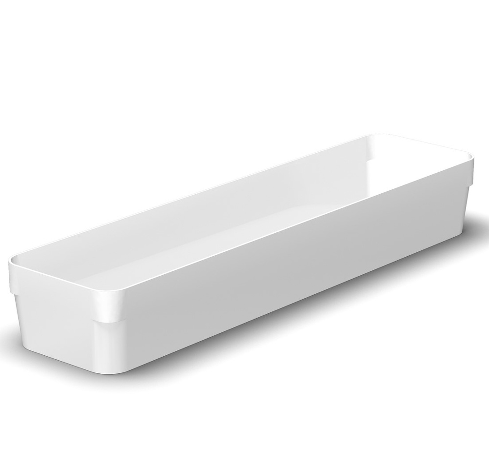 Lådinredning, Långsmal,  COMPACT SORT LARGE, 40 x 10 x H 6 cm, Vit
