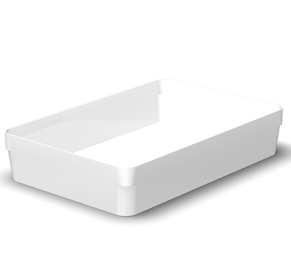 Lådinredning, Rektangulär, COMPACT SORT, 30 x 20 x H 6 cm, Vit