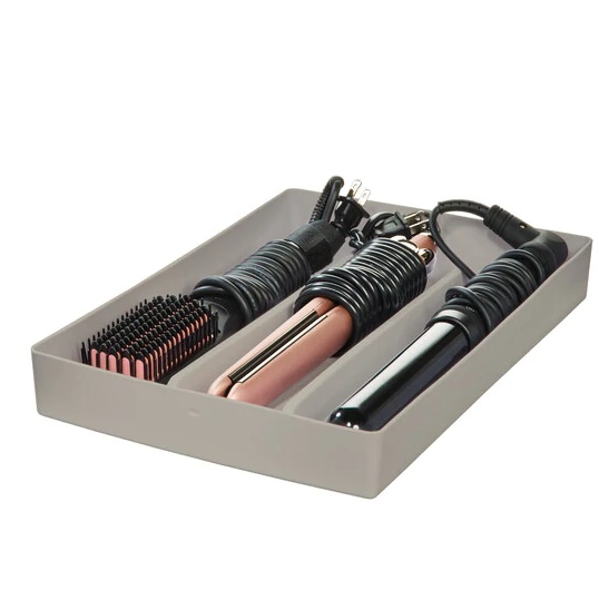 Lådinsats i silikon, THE HOME EDIT HAIR TOOL HOLDER, 37,5 x 24,1 x H4,4 cm, Grå
