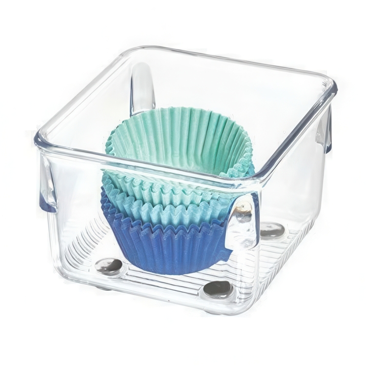 Lådinsats, Fyrkantig, Liten, LINUS SHALLOW SMALL, 8,1 x 8,1 x H 5,1 cm, Transparent