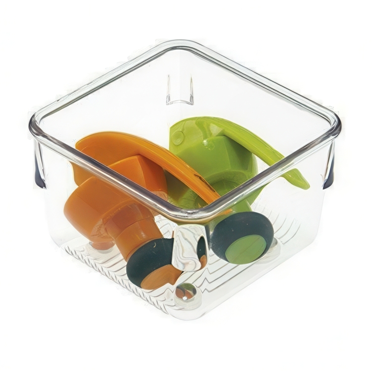 Lådinsats, Fyrkantig, Liten, LINUS SHALLOW SMALL, 8,1 x 8,1 x H 5,1 cm, Transparent