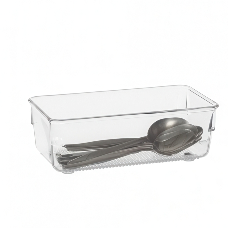 Lådinsats, Långsmal, Liten, LINUS SHALLOW SMALL, 16,3 x 8,1 x H 5,1 cm, Transparent