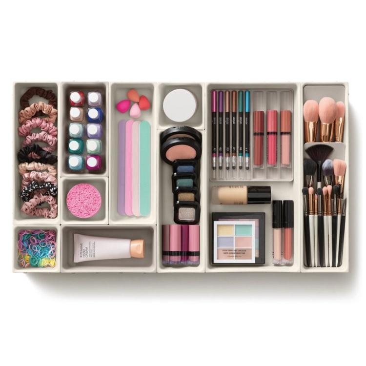 Lådinsatser, Set med 12 st, VIVA LARGE DRAWER ORGANISER, Joseph Joseph, Benvit