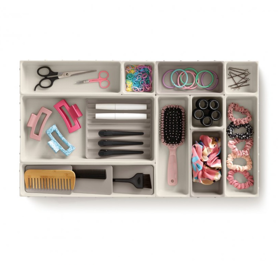Lådinsatser, Set med 12 st, VIVA LARGE DRAWER ORGANISER, Joseph Joseph, Benvit