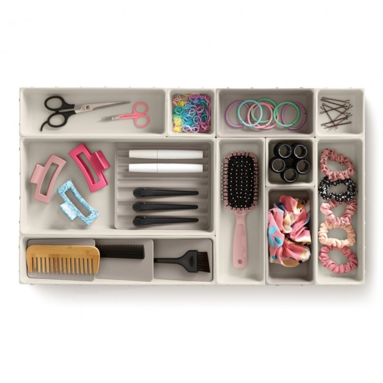 Lådinsatser, Set med 12 st, VIVA LARGE DRAWER ORGANISER, Joseph Joseph, Benvit