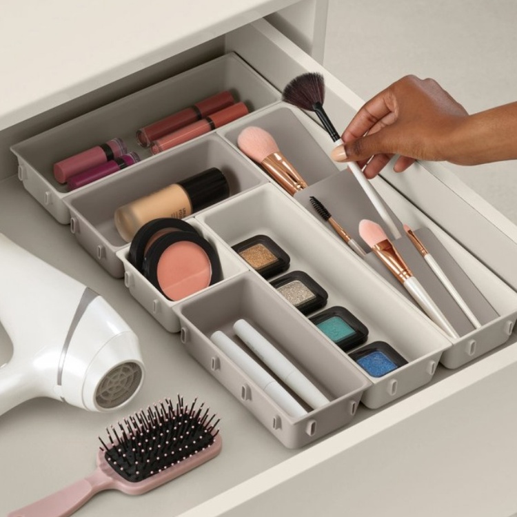 Lådinsatser, Set med 7 st, VIVA DRAWER ORGANISER, Joseph Joseph, Benvit