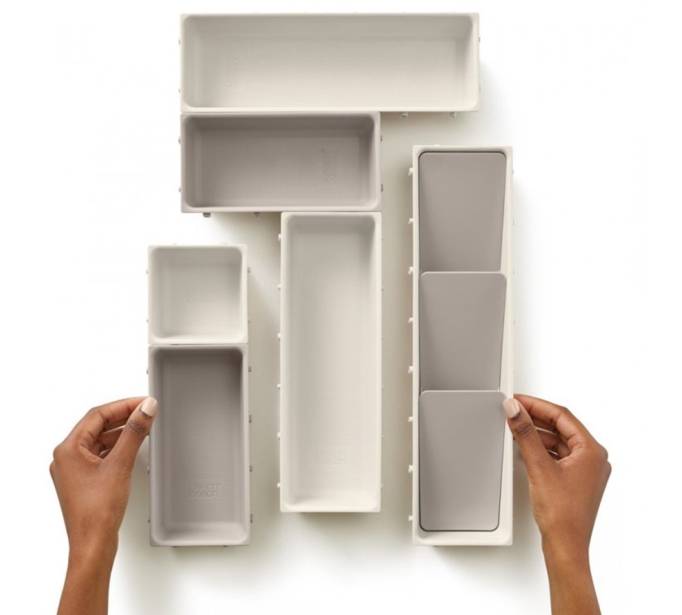 Lådinsatser, Set med 7 st, VIVA DRAWER ORGANISER, Joseph Joseph, Benvit