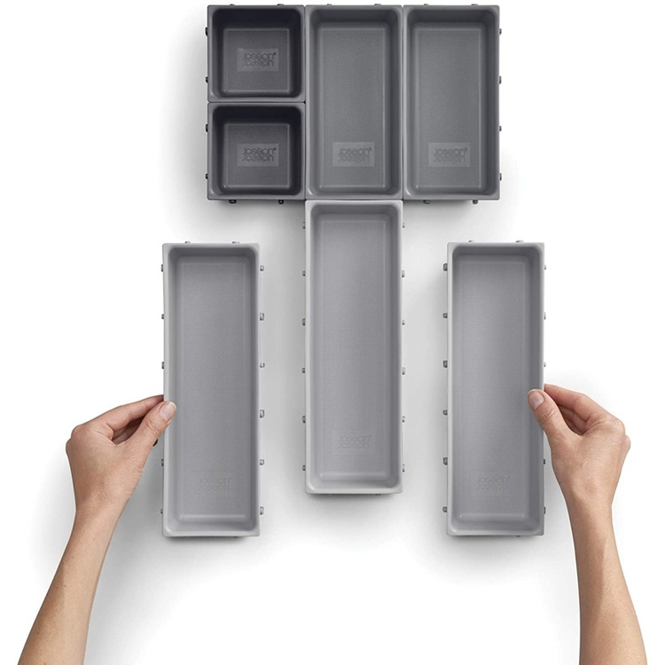 Lådinsatser, Set med 7st, BLOX SMALL DRAWER ORGANISER, Joseph Joseph, Grå