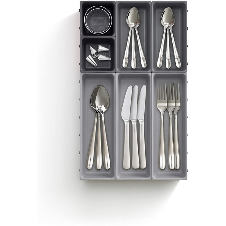 Lådinsatser, Set med 7st, BLOX SMALL DRAWER ORGANISER, Joseph Joseph, Grå