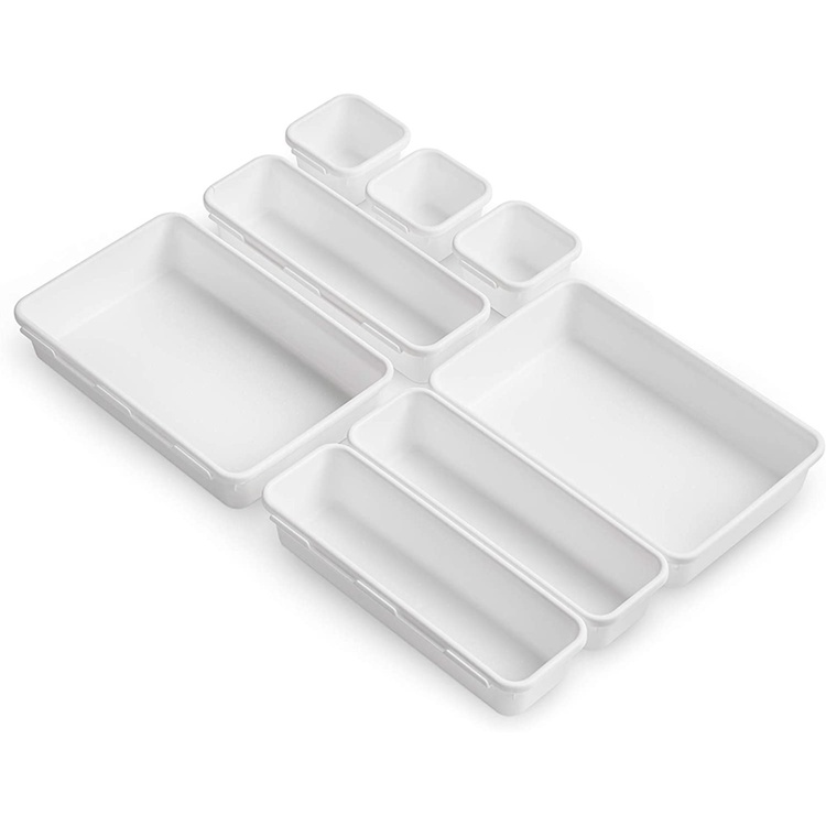 Lådinsatser, Set med 8 st, MODULAR TRAYS, Vita