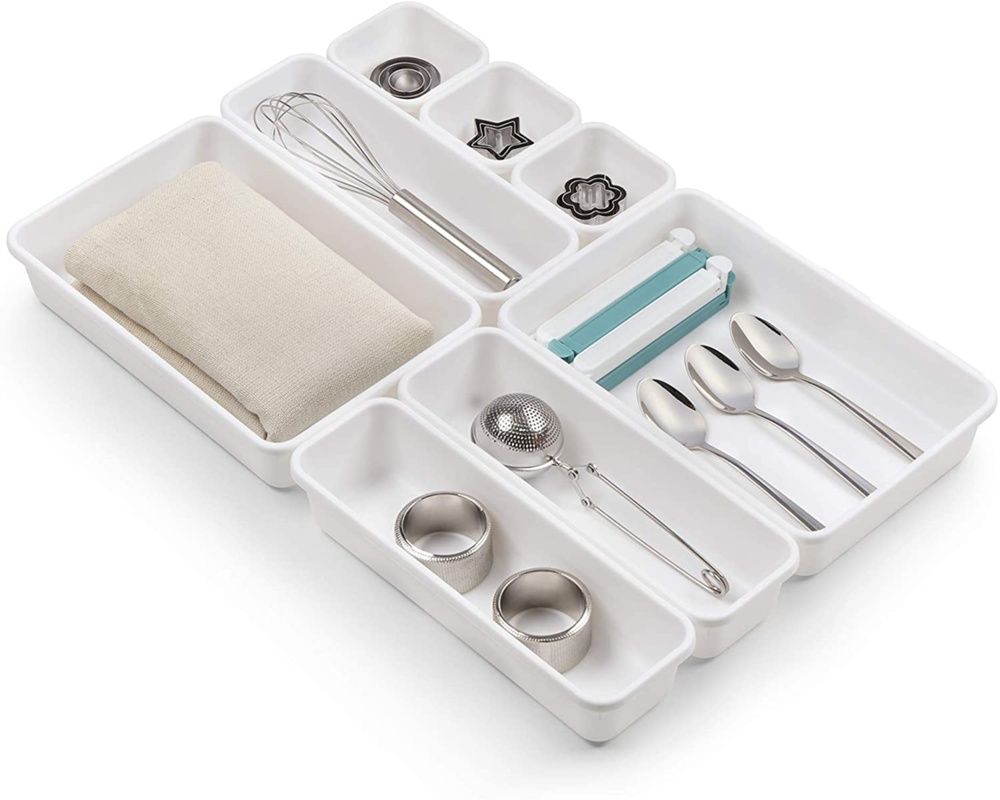 Lådinsatser, Set med 8 st, MODULAR TRAYS, Vita