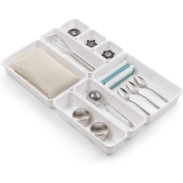 Lådinsatser, Set med 8 st, MODULAR TRAYS, Vita