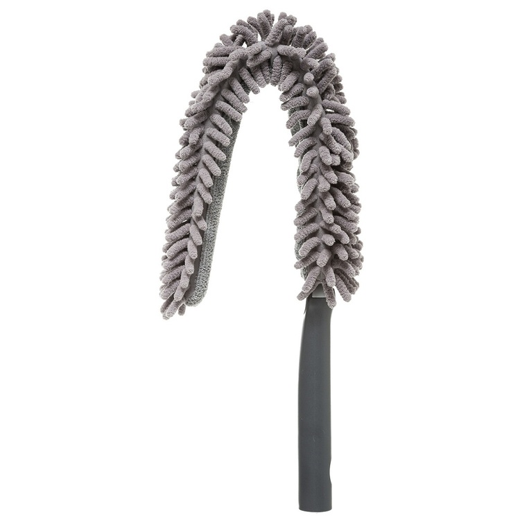 Lång och platt Dammvippa, Böjbar, DOUBLE SIDED DUSTER, 7 x H 62 cm, Grå