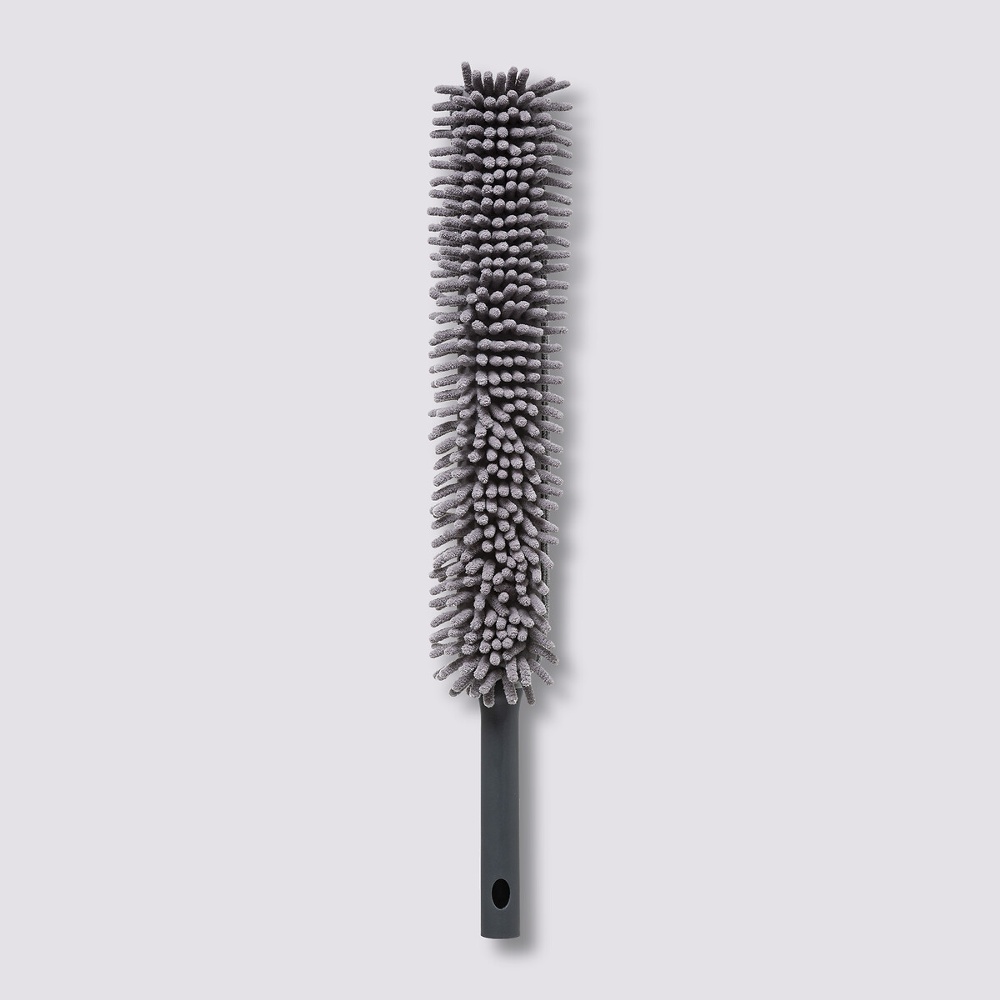 Lång och platt Dammvippa, Böjbar, DOUBLE SIDED DUSTER, 7 x H 62 cm, Grå