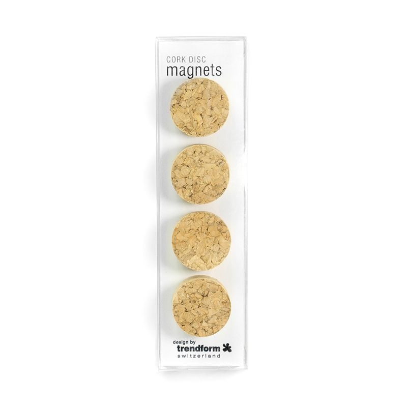 Magneter av kork, 4 st, CORK DISC, Ø 2,3 x 1 cm, Natur