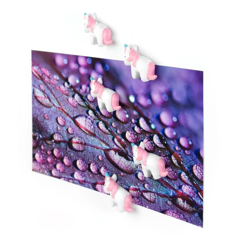 Magneter enhörningar, UNICORN 5 st, Vit / Rosa