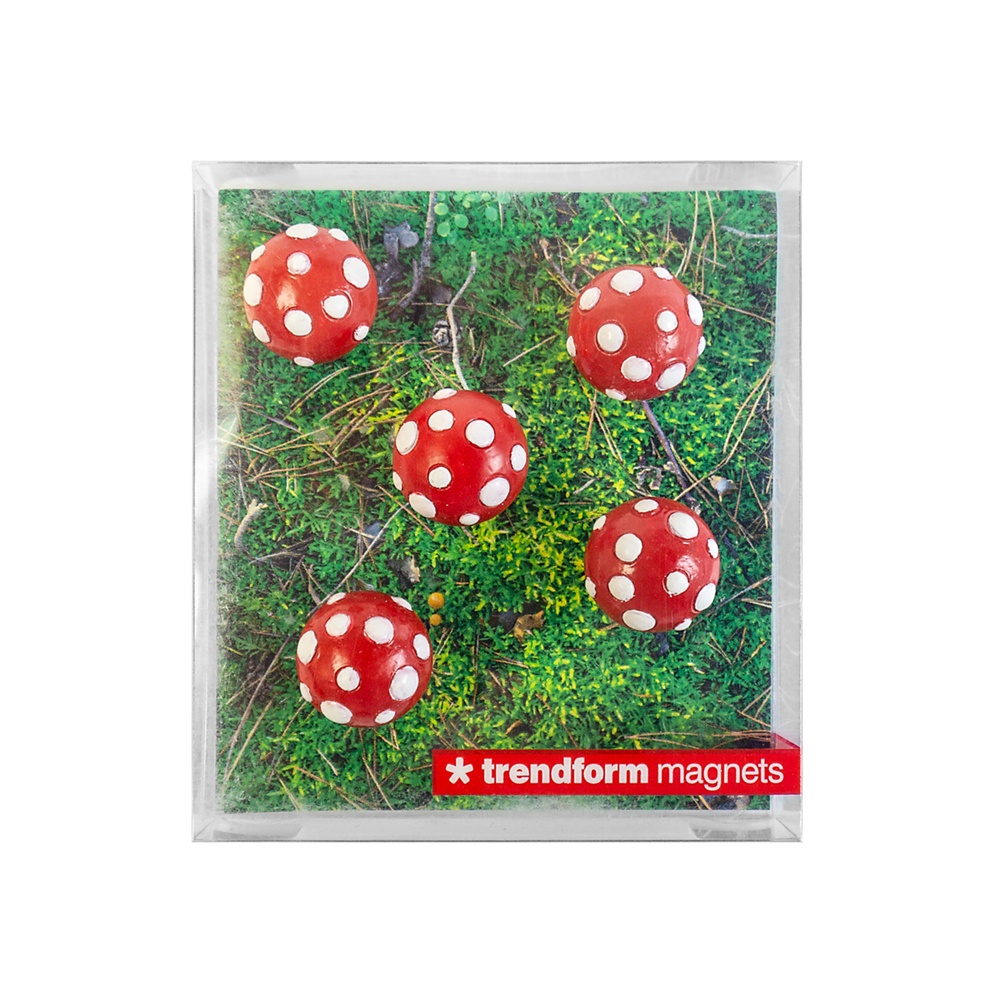 Magneter Flugsvampar, 5 st, MUSHROOM, Röd / Vit