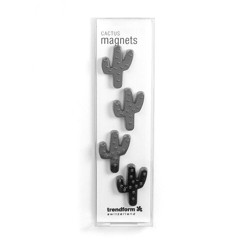 Magneter i form av kaktusar, 4 st, CACTUS, Metallisk