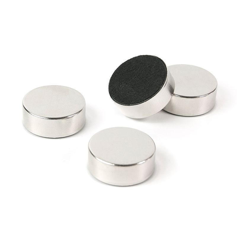 Magneter i metall, Extra starka, Runda, 4 st, SILVER, Ã˜ 2,3 cm x H 0,9 cm, Silver