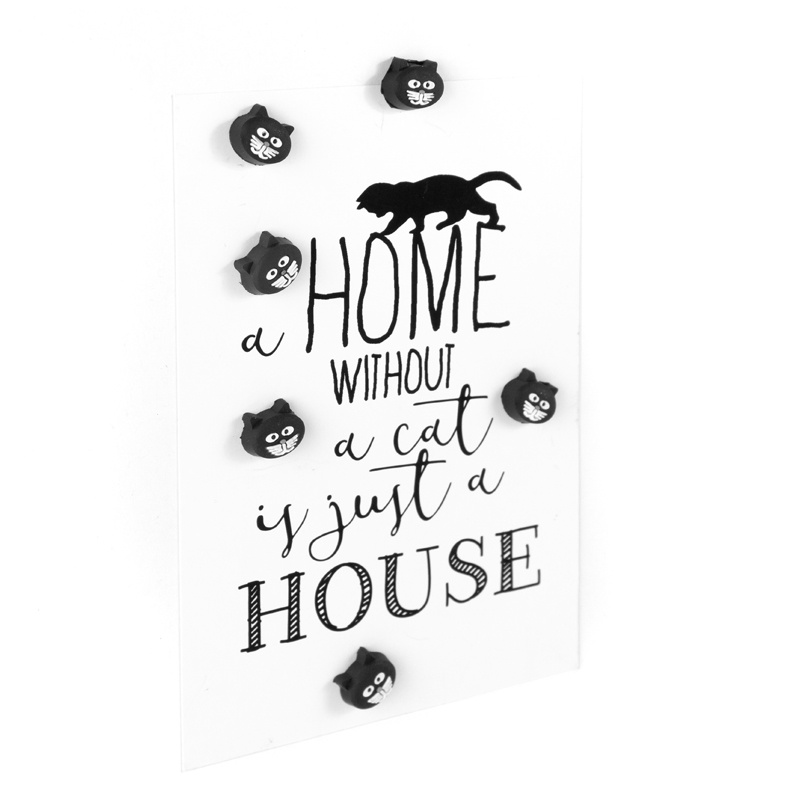 Magneter katter, KITTY CAT, 6 st, Svart