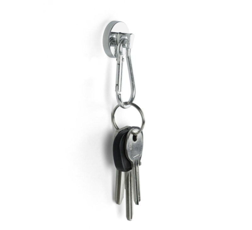 Magneter med karbinhake, 2 st, SNAP, superstark, Silver