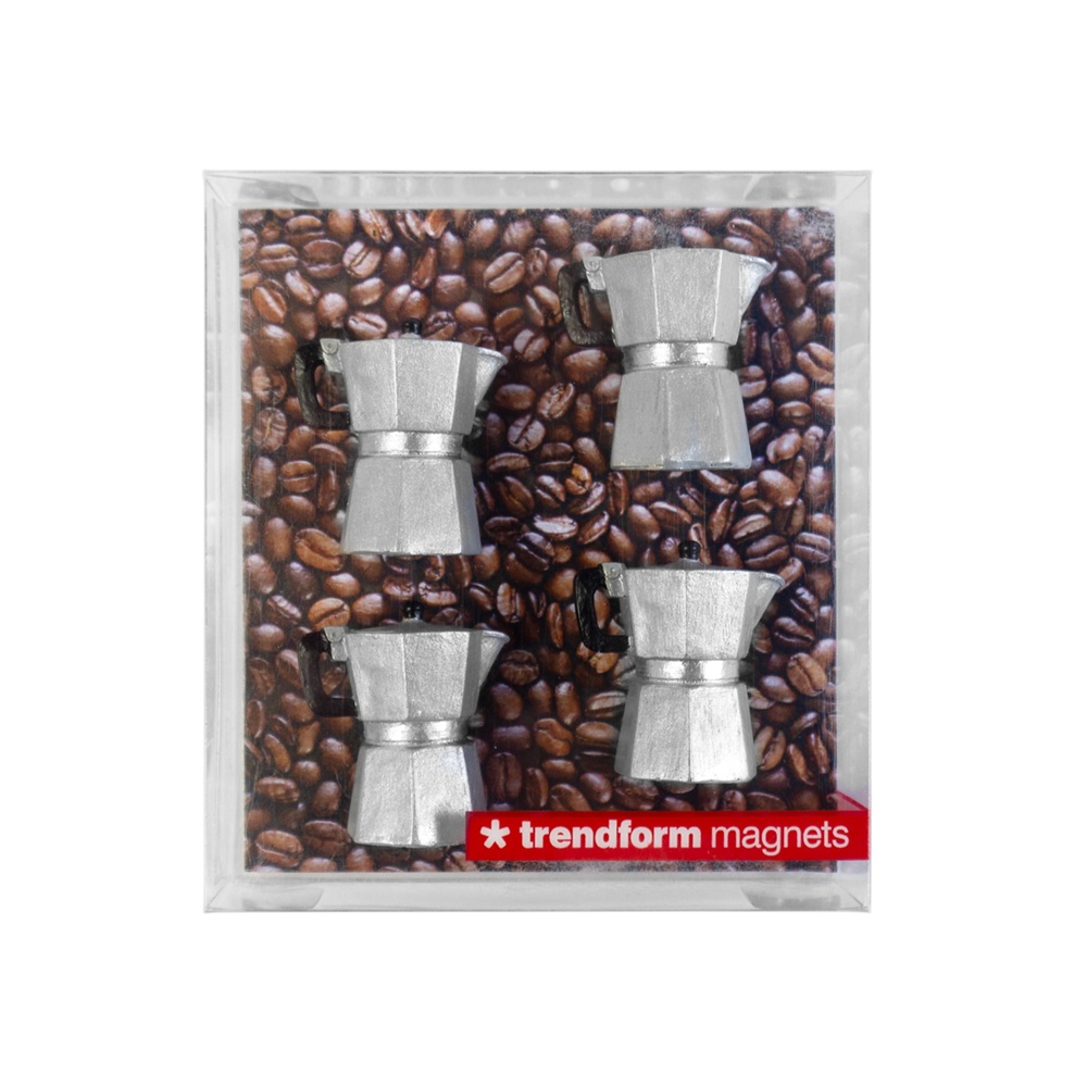 Magneter Mini Espresso-bryggare, 4 st, MOKA, Silver