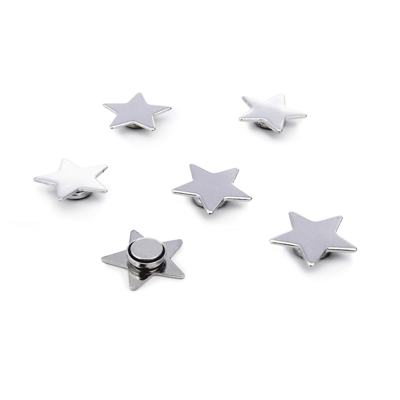 Magneter små stjärnor, 6 st, STAR, Ã˜ 1,5 cm, Silver