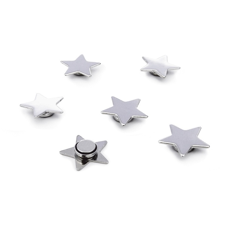 Magneter små stjärnor, 6 st, STAR, Ø 1,5 cm, Silver