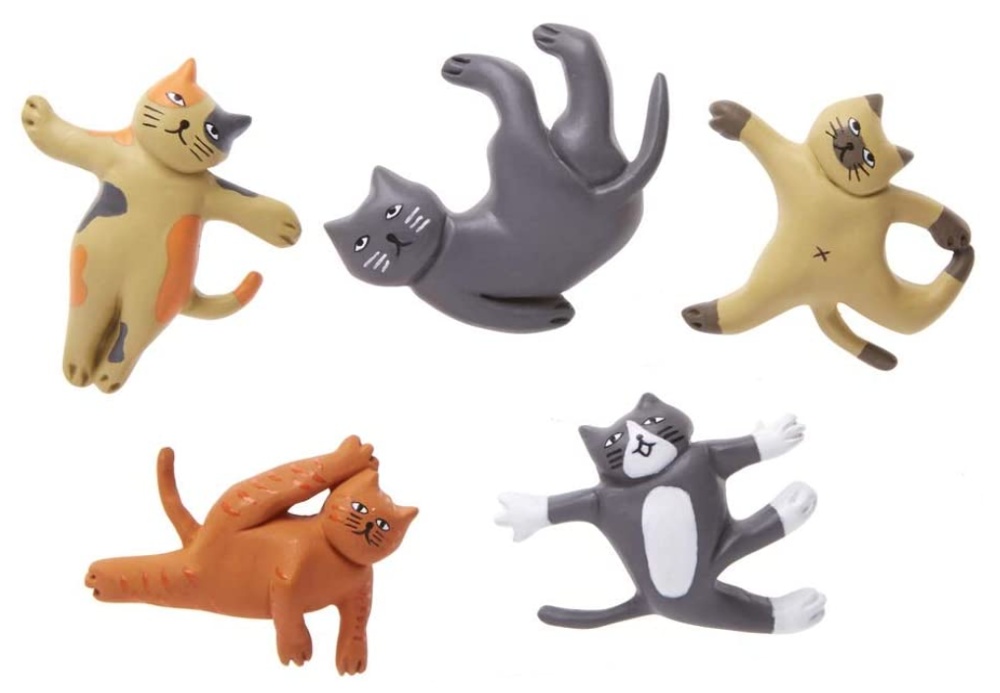 Magneter, Katter, 6 st, CAT YOGA, Mix