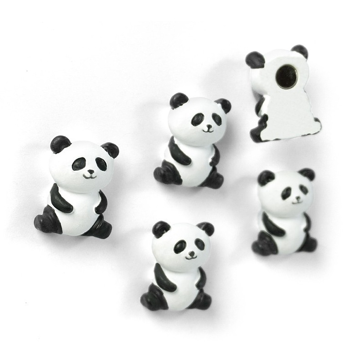 Magneter, PANDA, 5st, Svart / vit