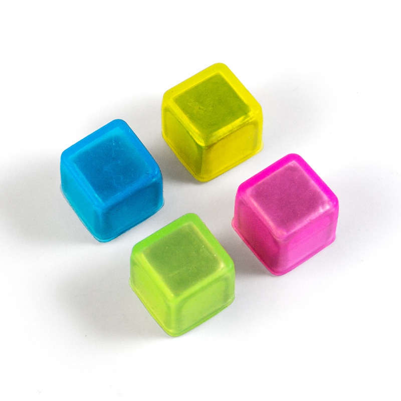 Magneter, Superstarka, 4 st, CUBE NEON, 1 x 1 x H 1 cm, Silver / Mix
