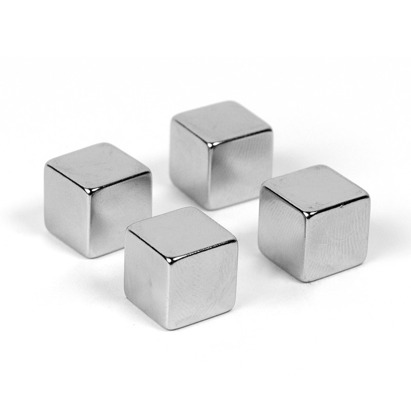 Magneter, Superstarka, 4 st, CUBE, 1 x 1 x H 1 cm, Silver