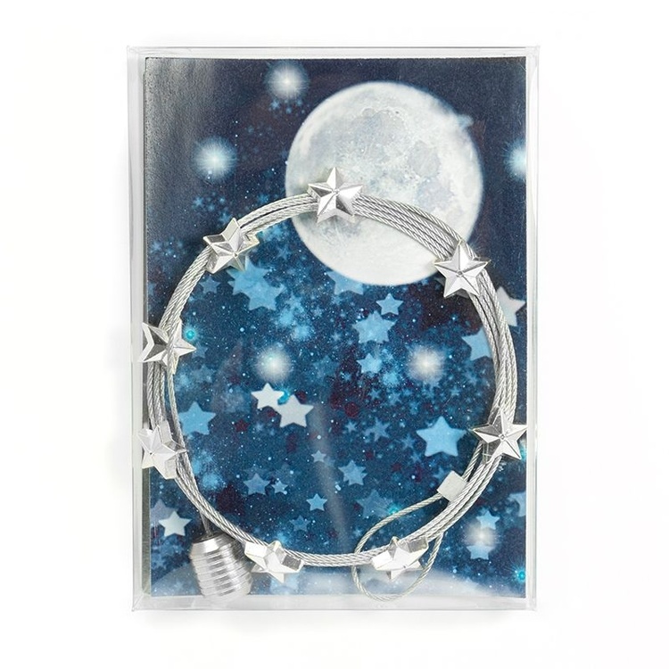 Magnetisk korthållare med 8 stjärnmagneter, Lodrät, STAR PHOTO WIRE, H 150 cm, Silver