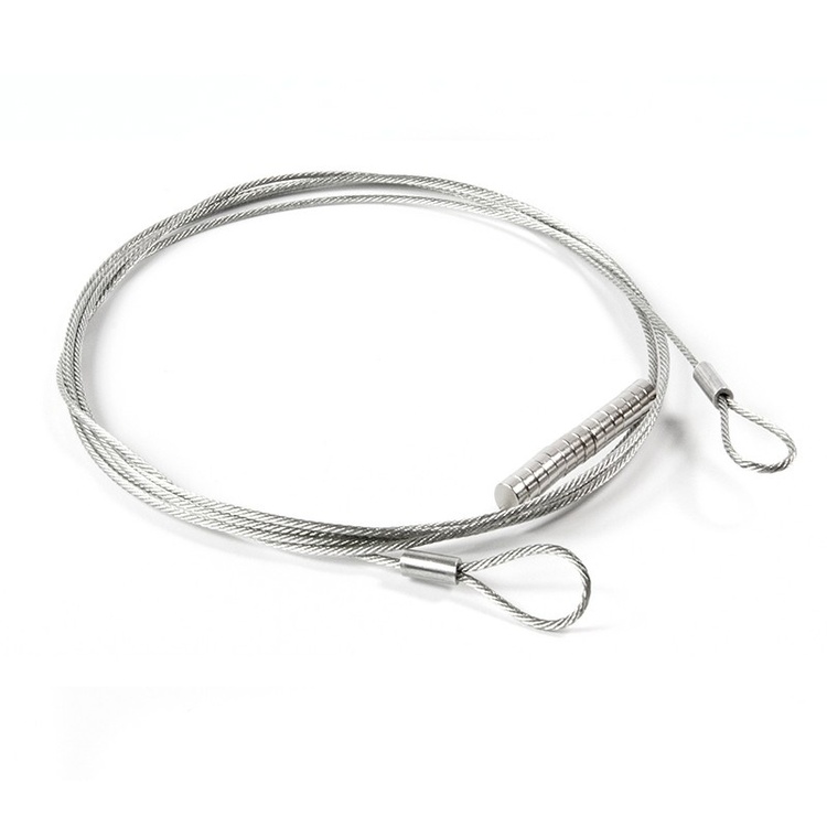 Magnetisk korthållare, Med öglor, Vågrät, STEELY DAN VARIO, 200 cm, Silver