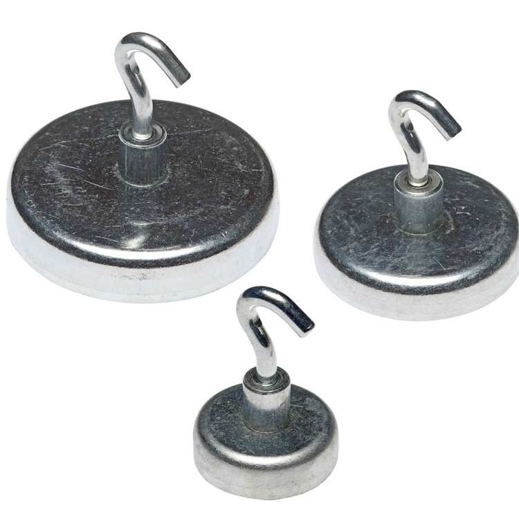 Magnetisk krok platt, Superstark - 15 kg, LARGE POWER HOOK, Ø 4,7cm