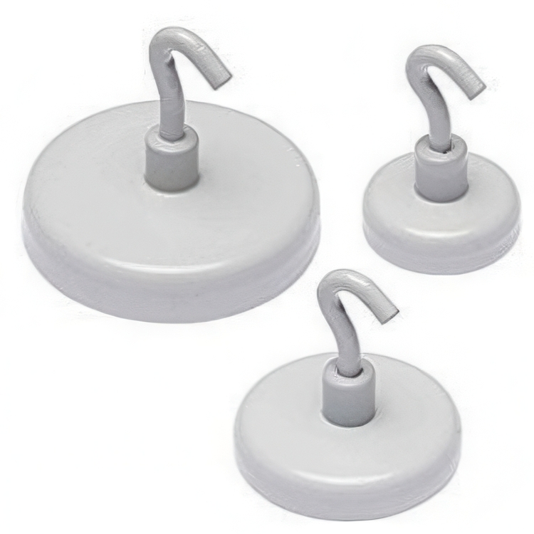 Magnetisk krok platt, Superstark - 8 kg, MEDIUM POWER HOOK, Ø 3,6 cm