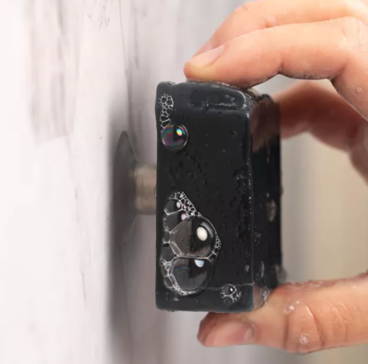Magnetisk tvålhållare med sugpropp, MINIMALISTE PORTE SAVON, Ã˜ 3,5 cm, Silver