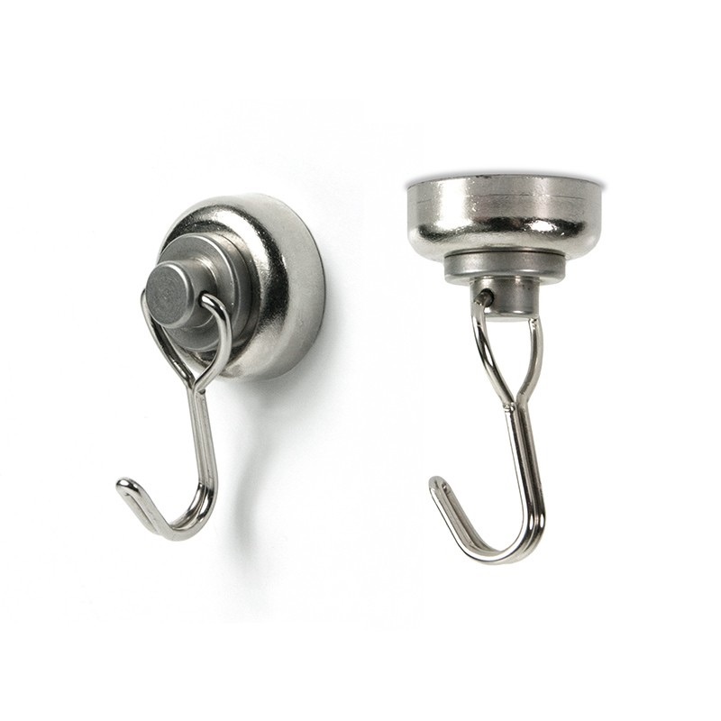Magnetiska Krokar, Superstarka, 2 st, TWISTER, Ã˜ 2,5 cm x 4,2 cm, Silver