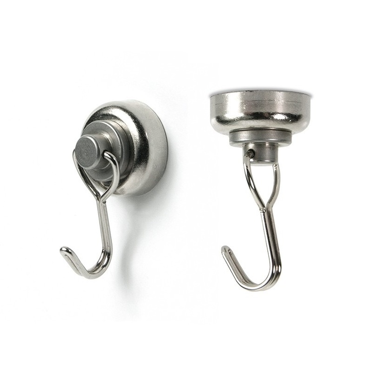 Magnetiska Krokar, Superstarka, 2 st, TWISTER, Ø 2,5 cm x 4,2 cm, Silver