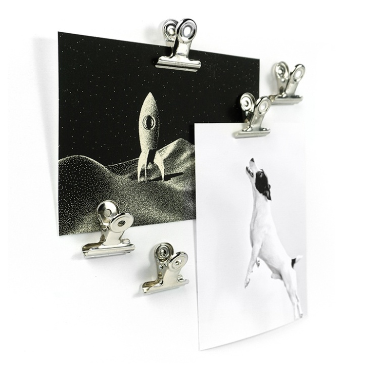 Magnetklämmor, 4 st, GRAFFA CLIPS, 3 x 3 x H 2 cm, Silver