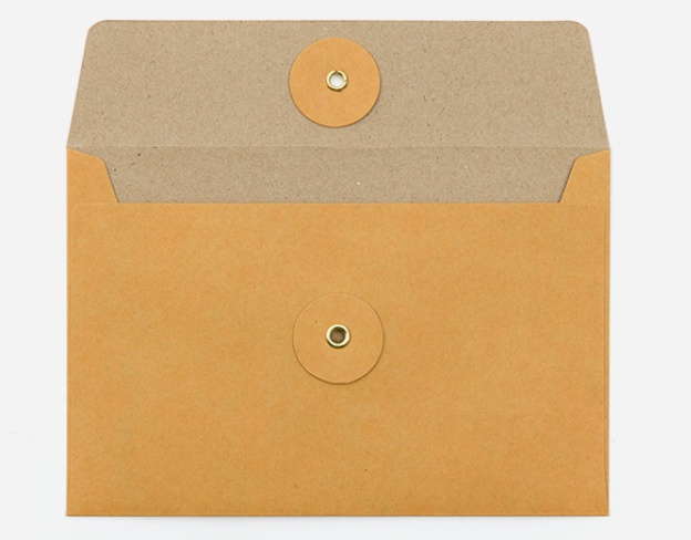 Mapp / Kuvert med snöre, 8 st, TRAVELER'S COMPANY KRAFT, 17 x H 11,5 , orange