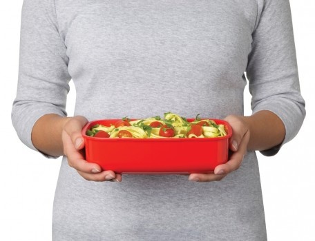 Matlåda för micro, MICROWAVE RECTANGULAR LARGE, 23 x 15 x H 8 cm, Röd
