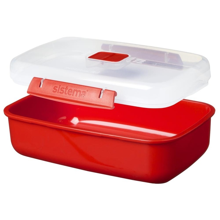 Matlåda för micro, MICROWAVE RECTANGULAR LARGE, 23 x 15 x H 8 cm, Röd