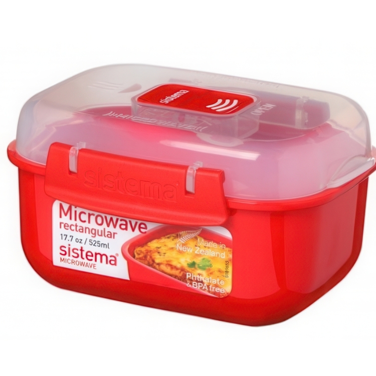 Matlåda för micro, MICROWAVE RECTANGULAR SMALL, 14,5 x 11 x H 8 cm, Röd