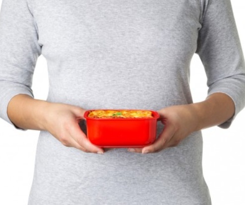 Matlåda för micro, MICROWAVE RECTANGULAR SMALL, 14,5 x 11 x H 8 cm, Röd