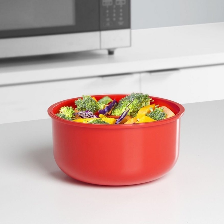 Matlåda för micron, MICROWAVE ROUND, Ø15,6 x H 9,5 cm, Röd