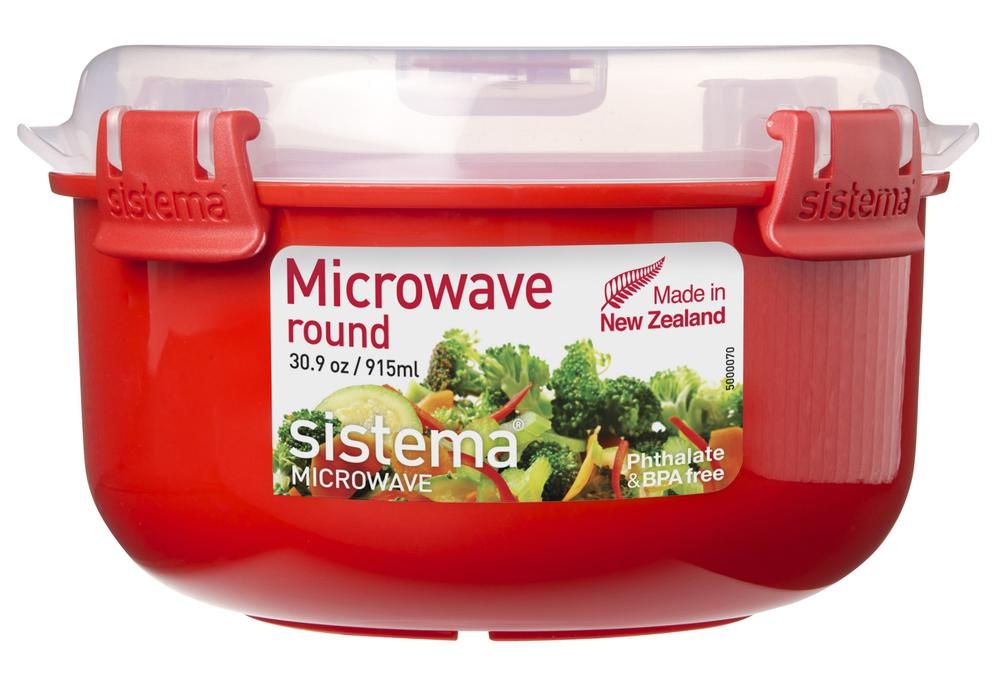 Matlåda för micron, MICROWAVE ROUND, Ø15,6 x H 9,5 cm, Röd
